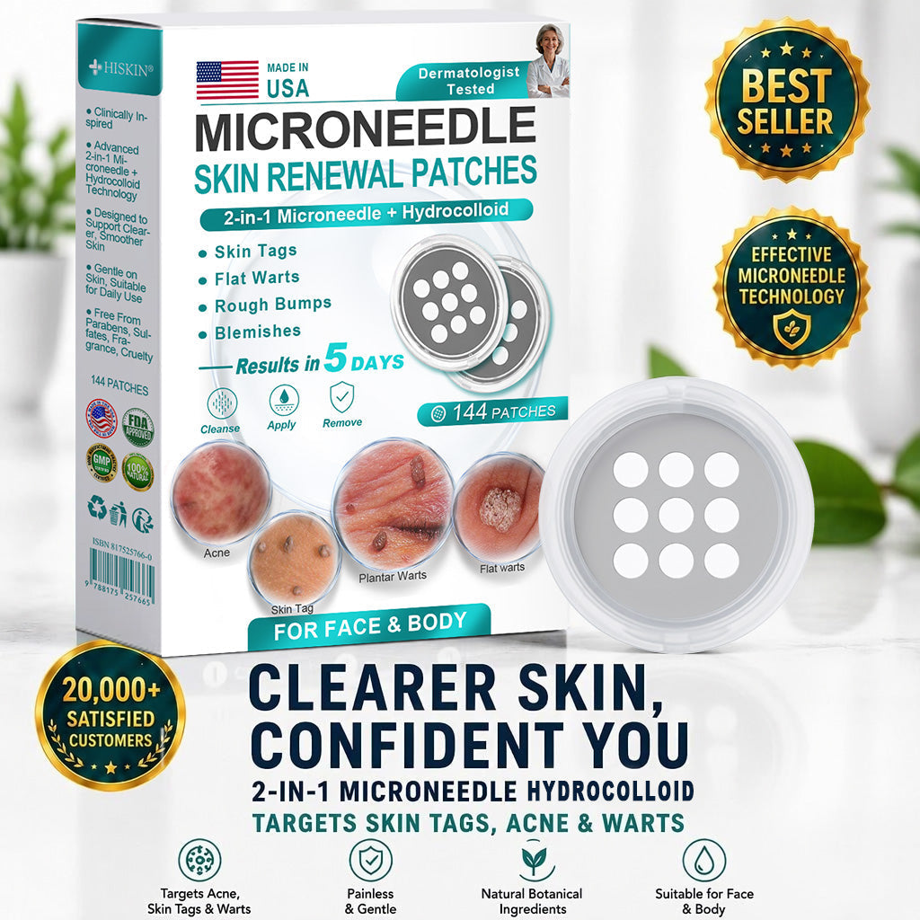 Virexo™ 2-in-1 Microneedle & Hydrocolloid Patch👨‍⚕️ | Removes raised moles, acne, flat warts, and skin tags | Helps improve wrinkles, scars, and blemishes | Invisible patches for face and body💖