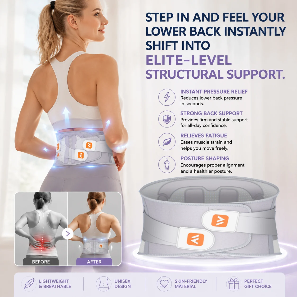 ⚡ Ultra-Power Lumbar Support Belt-“Step in and feel your lower back instantly shift into elite-level structural support.”