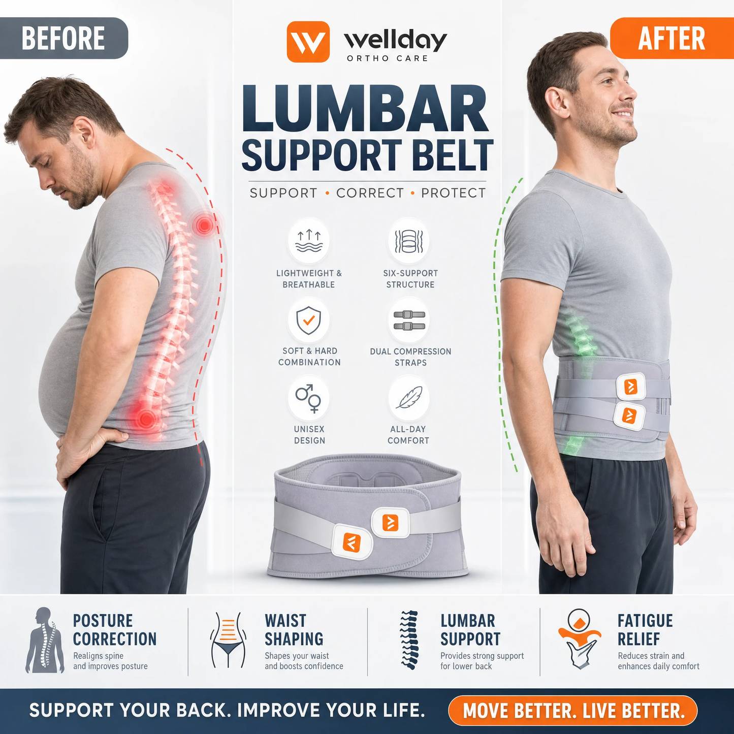 ⚡ Ultra-Power Lumbar Support Belt-“Step in and feel your lower back instantly shift into elite-level structural support.”