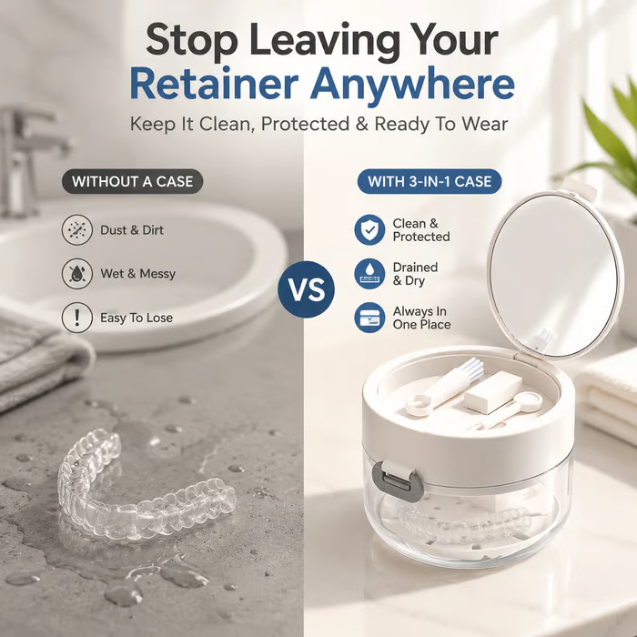 3-in-1 Aligner Care Case & Clean, Drain & Store Your Aligners Anywhere