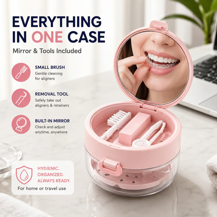 3-in-1 Aligner Care Case & Clean, Drain & Store Your Aligners Anywhere