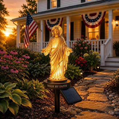✝️ Walk by Faith Solar Jesus Garden Light