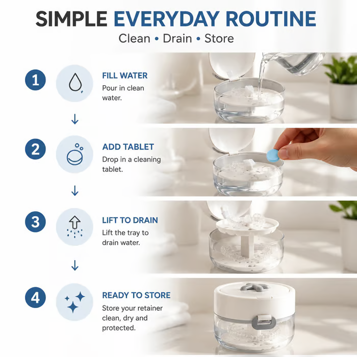 3-in-1 Aligner Care Case & Clean, Drain & Store Your Aligners Anywhere
