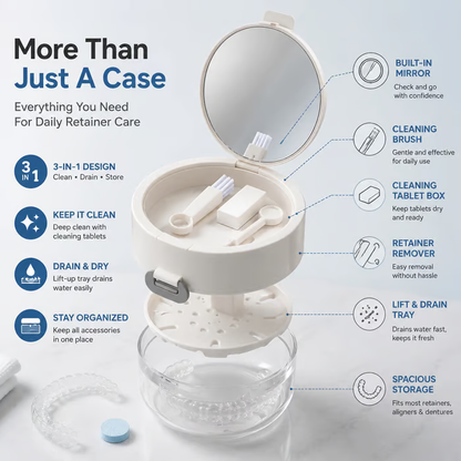 3-in-1 Aligner Care Case & Clean, Drain & Store Your Aligners Anywhere