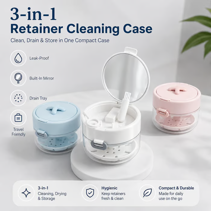 3-in-1 Aligner Care Case & Clean, Drain & Store Your Aligners Anywhere